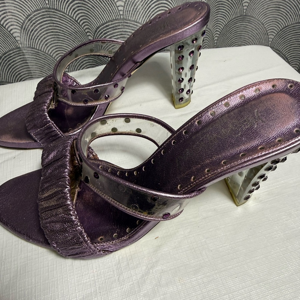 Vintage YSL by Tom Ford Swarovski crystal lucite heels - Picture 14 of 16